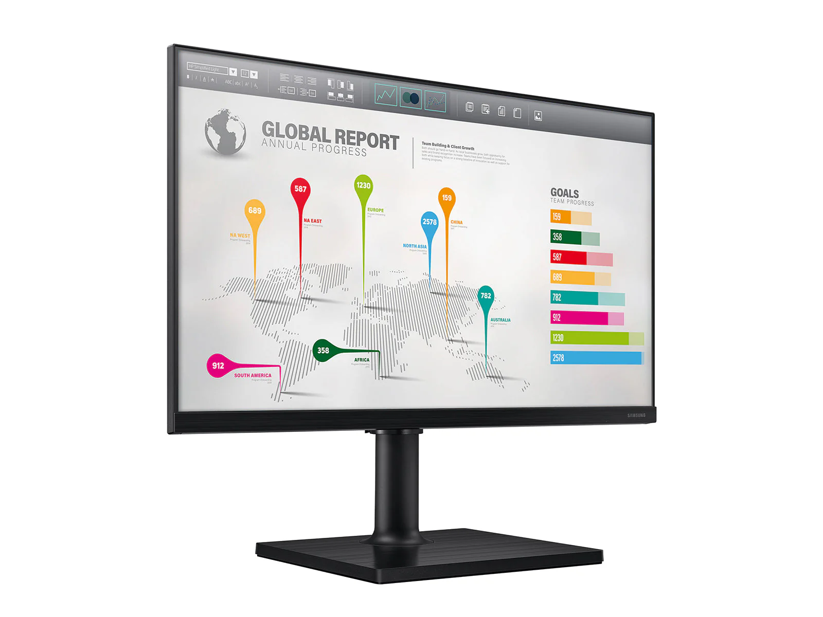 Samsung FT45 24" WUXGA 1920 x 1200 IPS Color Display Monitor (F24T454GYN) 2 Samsung Business Class FT45 27" Full HD 1920 x 1080 Color Display Monitor (F27T450FQN)