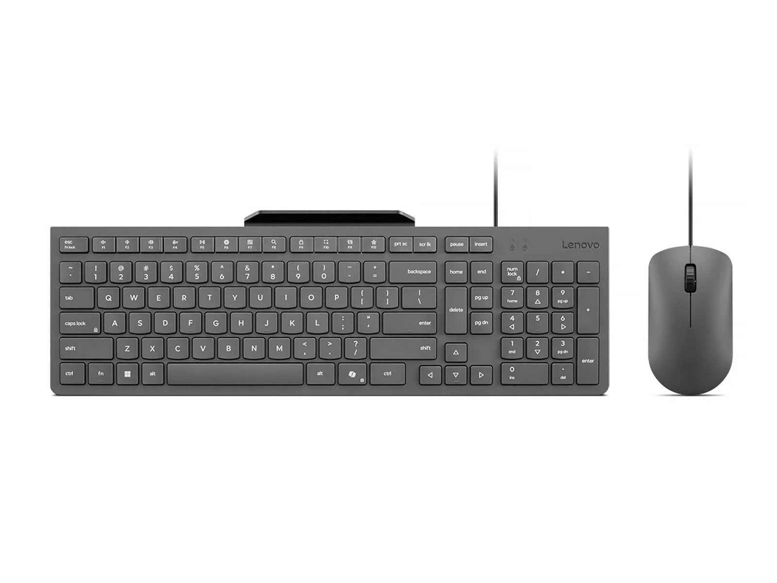 Lenovo Wired Mouse and Keyboard with Phone Holder | 310 Combo - US English (GX31R09775) 2 Lenovo Wired Mouse and Keyboard with Phone Holder | 310 Combo - US English (GX31R09775)