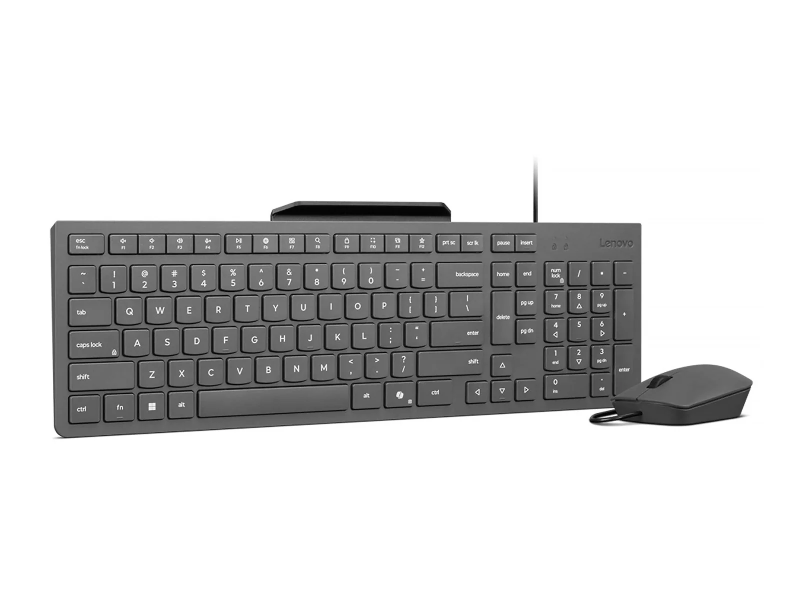 Lenovo Wired Mouse and Keyboard with Phone Holder | 310 Combo - US English (GX31R09775) 3 Lenovo Wired Mouse and Keyboard with Phone Holder | 310 Combo - US English (GX31R09775)