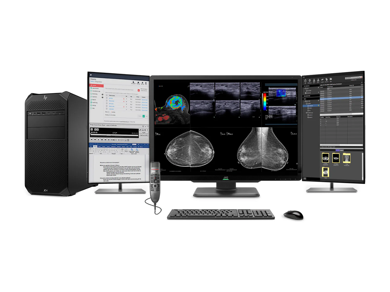 Complete Mammography Reading Station | JVC Totoku CL-S1200 12MP Color Display | HP Z4 G5 Workstation | Dictation Mic | Worklist Monitors (CLS1200Z4G5) 1 Complete Mammography Reading Station | JVC Totoku CL-S1200 12MP Color Display | HP Z4 G5 Workstation | Dictation Mic | Worklist Monitors (CLS1200Z4G5)