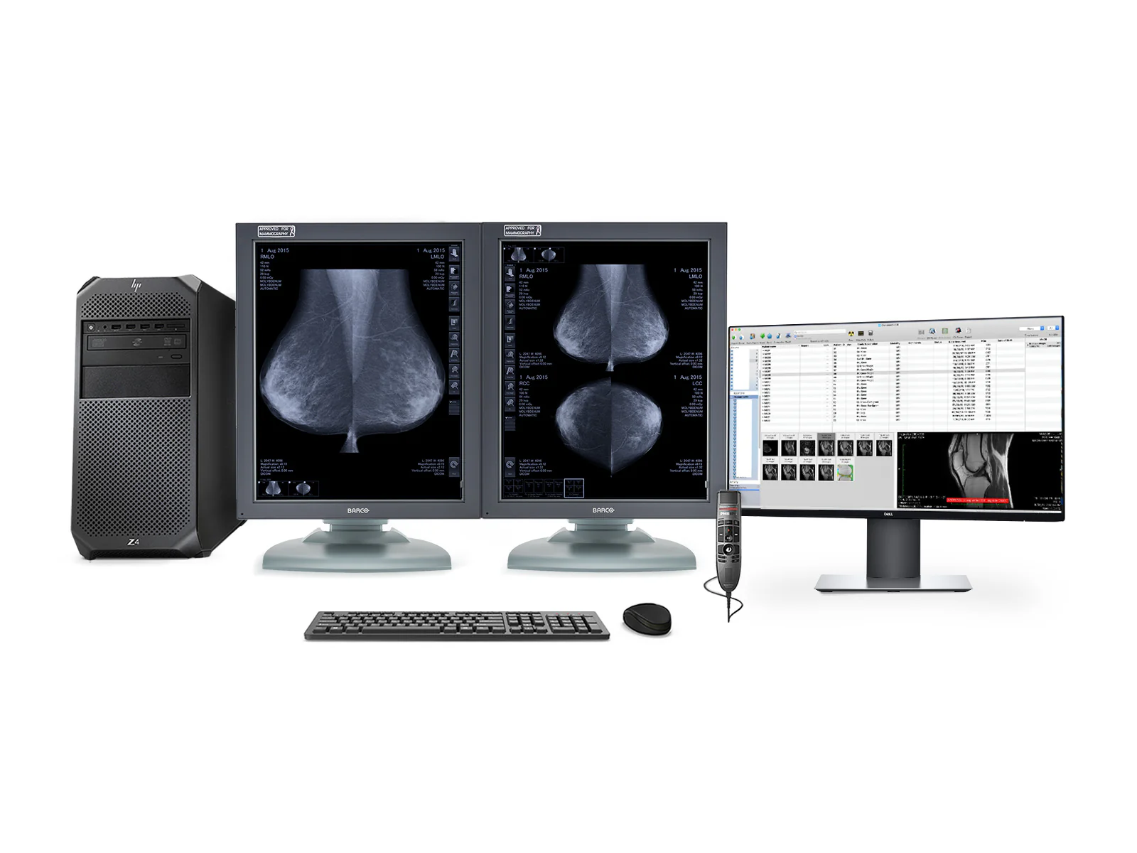 Complete PACS Mammography Reading Station | Barco MDMG-5121 5MP Grayscale Displays | HP Workstation | Dictation Mic | Worklist Monitor (MG5121Z4R) 1 Complete PACS Mammography Reading Station | Barco MDMG-5121 5MP Grayscale Displays | HP Workstation | Dictation Mic | Worklist Monitor (MG5121Z4R)
